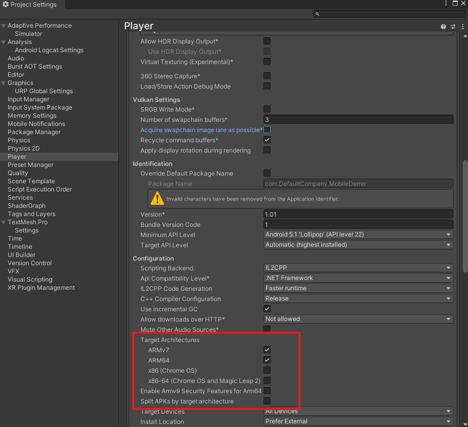 Android manifest configuration