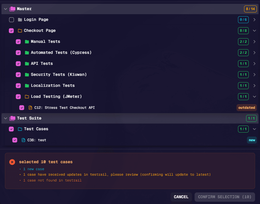 Case status indicators