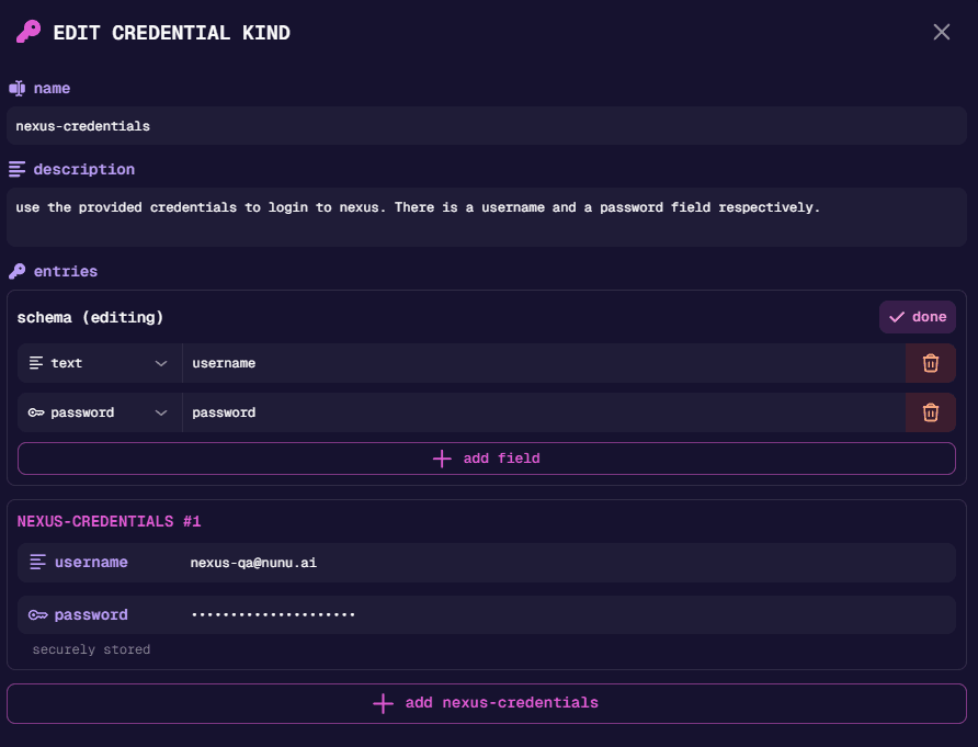 Create Credential Kind