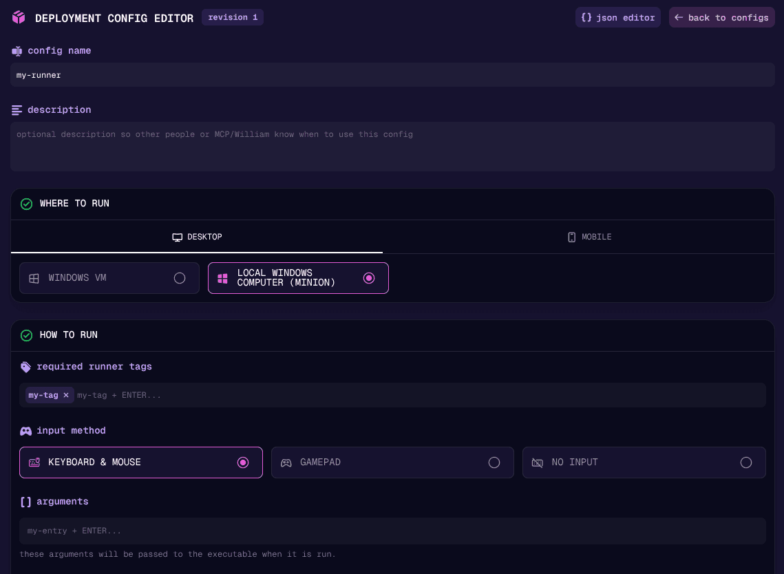 Screenshot placeholder: Select a Minion for a test run