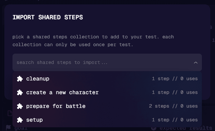 Import Shared Steps Collection