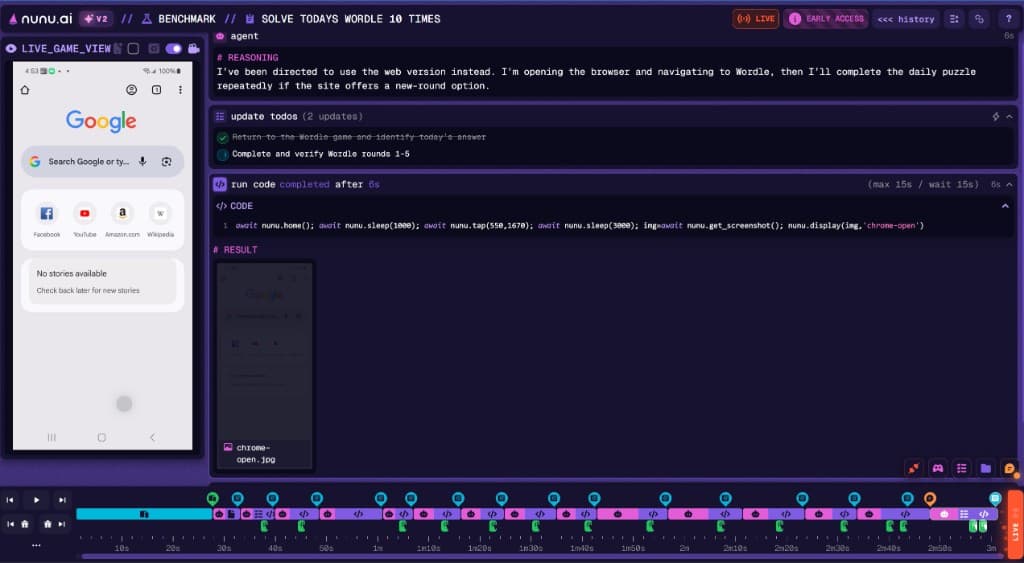 Live Testing Interface