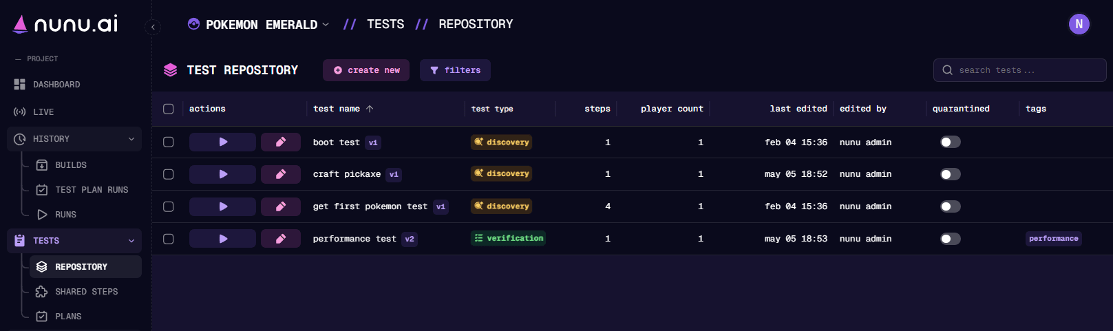 Test Repository Overview