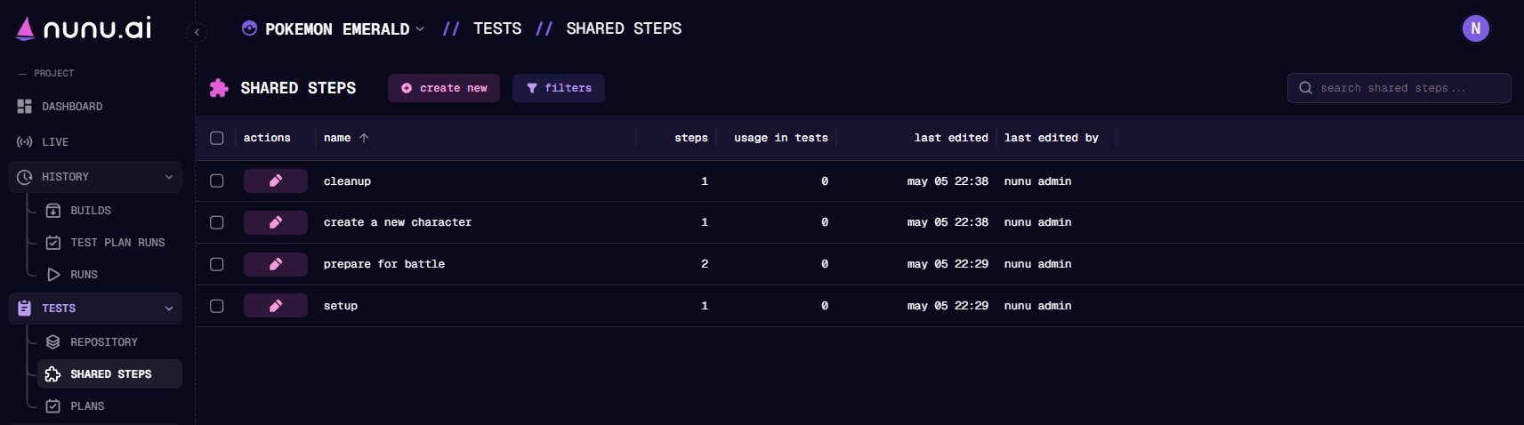 Shared Steps Overview