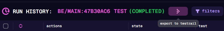 Test plan export button in details header